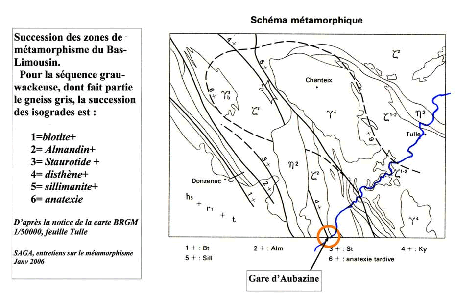 Carte géologique simplifiée Sud Limousin